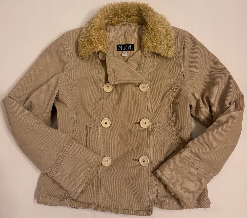 Y2K Vintage Women's Mudd Corduroy Button Down Double Breasted Jacket Size L